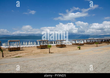 Slivnica beach on Prespa Lake Macedonia Stock Photo