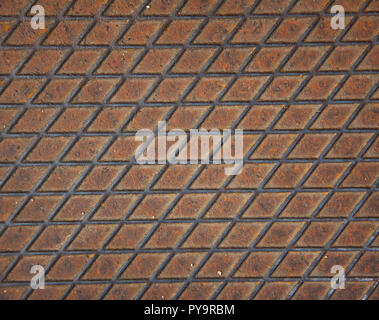 Metal plate with rhombus ornament Stock Photo