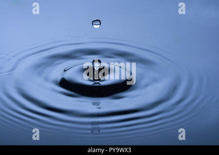 Drops of water creating ripples Stock Photo