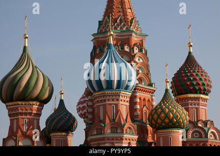 Upper part  of the Basilius Cathedral in Moscow, Russia Stock Photo