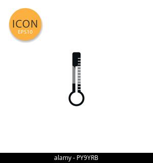 Thermometer icon flat style in black color vector illustration on white background. Stock Vector
