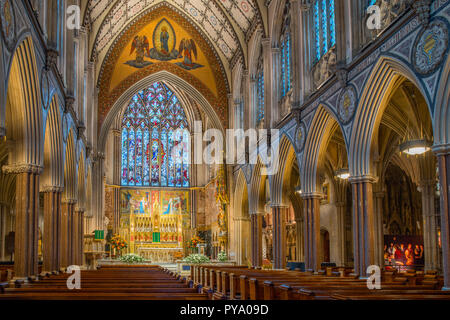 Church of the Immaculate Conception, Farm Street, Catholic church or cathedral of the Jesuit society of Jesus. Beautiful Christian London architecture Stock Photo