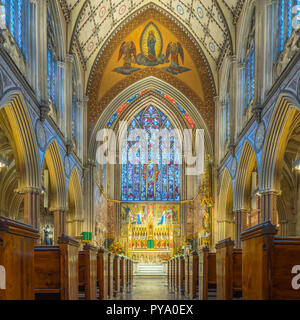 Church of the Immaculate Conception, Farm Street, Catholic church or cathedral of the Jesuit society of Jesus. Beautiful Christian London architecture Stock Photo