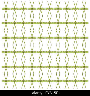 green tree python, Morelia viridis, in repeated pattern, in front of white background Stock Photo