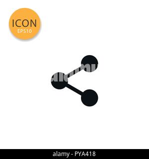 Share icon flat style in black color vector illustration on white background. Stock Vector