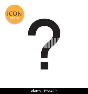 Question mark icon flat style in black color vector illustration on white background. Stock Vector