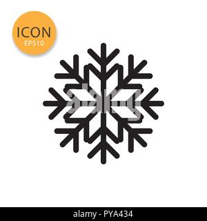 Snowflake icon flat style in black color vector illustration on white background. Stock Vector