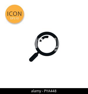 Search icon flat style in black color vector illustration on white background. Stock Vector