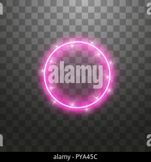 Vector light ring. Round shiny frame with lights dust trail particles isolated on transparent background. Stock Vector
