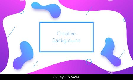 Geometric background with liquid wavy shapes. Creative background for landing page, banner and cover, poster and presentation. Modern template for gra Stock Vector