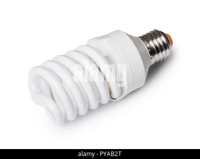 Energy saving light bulb isolated on white Stock Photo