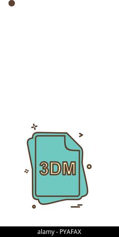 3DM file type icon design vector Stock Vector