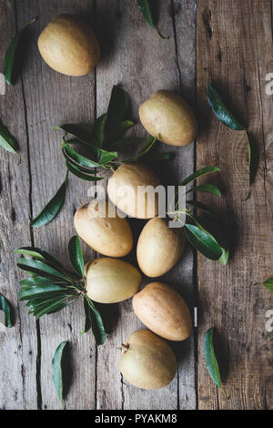 Fresh sapodilla fruits Stock Photo