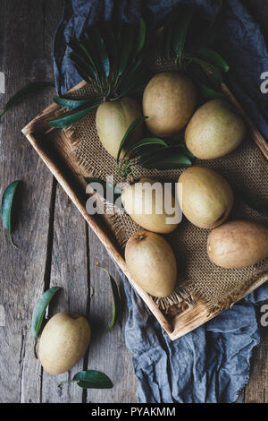 Fresh sapodilla fruits Stock Photo