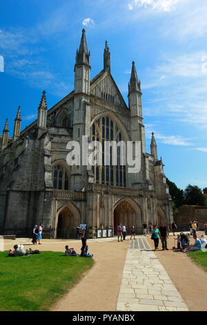 Winchester Cathedral in Winchester, Hampshire, England. Stock Photo