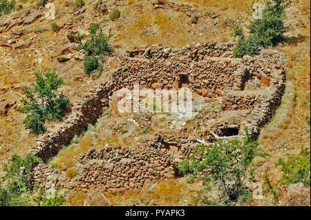 MOROCCO SOUS VALLEY DERELICT OLD BUILDINGS MADE FROM ROCKS AND STONES Stock Photo