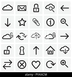 Web developer basic set on squares white background Stock Vector