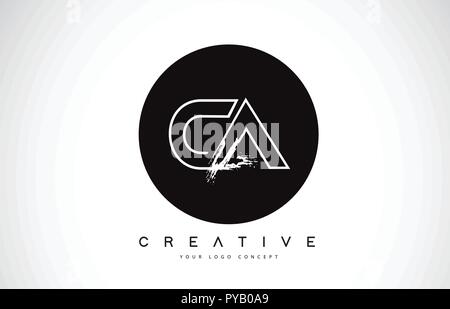 CA Letter Design with Brush Stroke and Modern 3D Look Vector ...