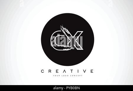 CX Letter Design with Brush Stroke and Modern 3D Look Vector ...