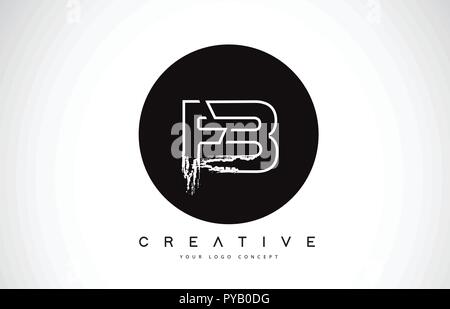 FB Letter Design with Brush Stroke and Modern 3D Look Vector ...