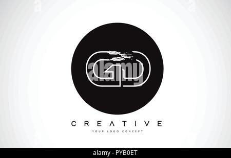GD Letter Design with Brush Stroke and Modern 3D Look Vector ...