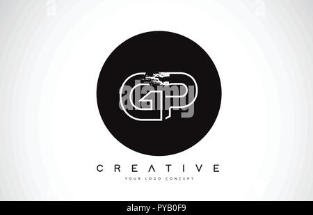 GP Letter Design with Brush Stroke and Modern 3D Look Vector ...