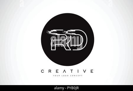 RD Letter Design with Brush Stroke and Modern 3D Look Vector ...