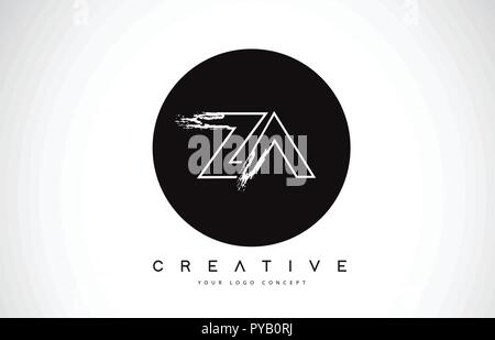 ZA Modern Leter Logo Design with Black and White Monogram. Creative Letter Logo Brush Monogram Vector Design. Stock Vector