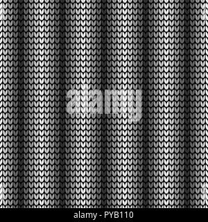 Abstract black seamless knitting pattern with vertical lines background Stock Vector
