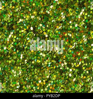 Bright green glitter texture. Seamless square texture. Stock Photo
