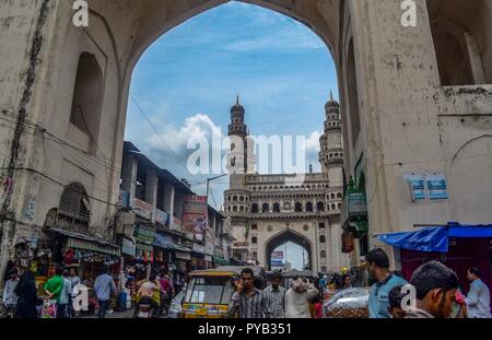 View of the market place around the Charminar/Hyderabad/India Stock Photo