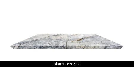 Empty Shelf top of Terrazzo floor table or counter  on white background. For product display Stock Photo