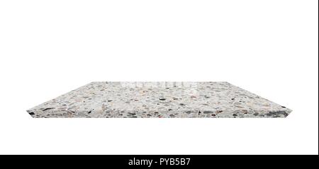Empty Shelf top of Terrazzo floor table or counter  on white background. For product display Stock Photo