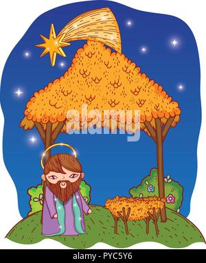 nativity christmas cartoon Stock Vector
