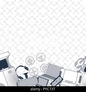Videogame consoles frame Stock Vector