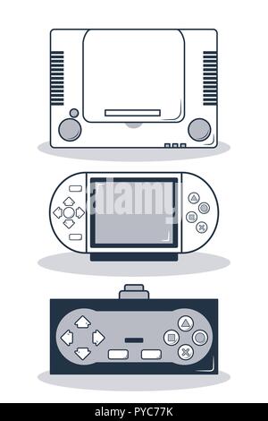 Set of videogame consoles Stock Vector