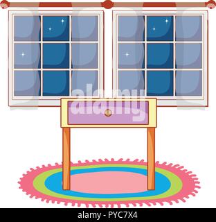 night stand table cartoon Stock Vector
