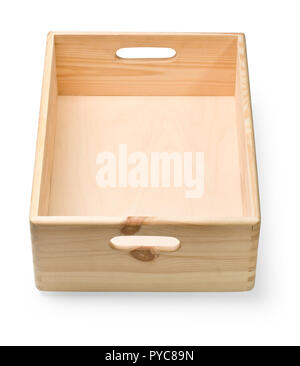 wooden box isolated on white with clipping path Stock Photo