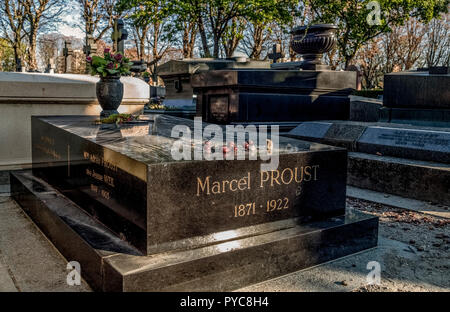 France Paris, the Marcel Proust grave in the Père Lachaise cemetery Stock Photo