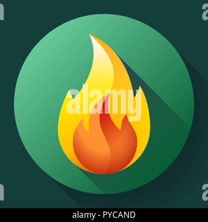 Red fire flame icon vector logo illustration Stock Vector