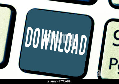Handwriting text Download. Concept meaning copy data from one computer system another typically over Internet. Stock Photo