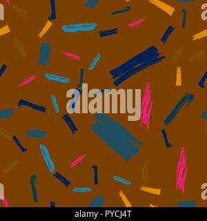 Watercolor brush strokes seamless pattern. Vibrant ethnic pattern in aquarelle style. Stock Vector