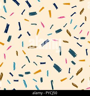 Abstract grungy bright color brushstrokes seamless pattern for wrapping paper Stock Vector