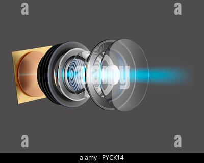 Modern camera lens, illustration. Stock Photo