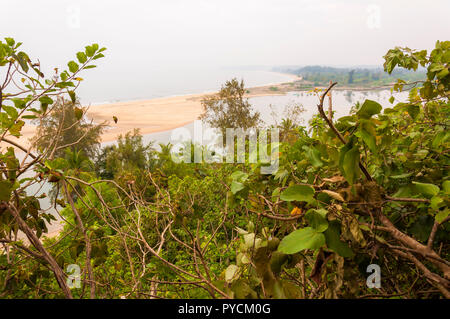 Here through the jungles you can see the famous Paradise Beach that is located on the southeast part of Maharashtra state. Stock Photo