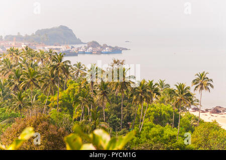 Here through the jungles you can see a small sea port that is located in the southeast part of Maharashtra state. Stock Photo
