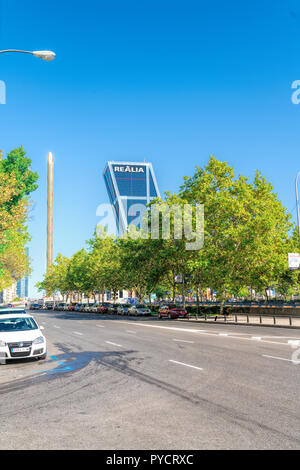 The Puerta de Europa towers (Gate of Europe) in Madrid, Spain Stock Photo