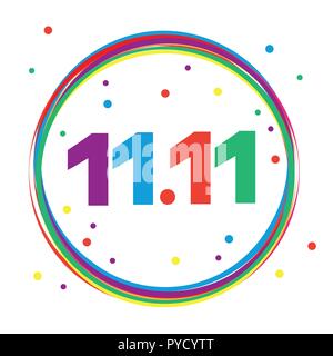 11 november carnival colorful circle with confetti vector illustration EPS10 Stock Vector