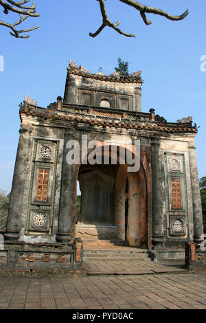 Buildings closed to the grave of the emperor Tu Duc in Hue (Vietnam). Stock Photo