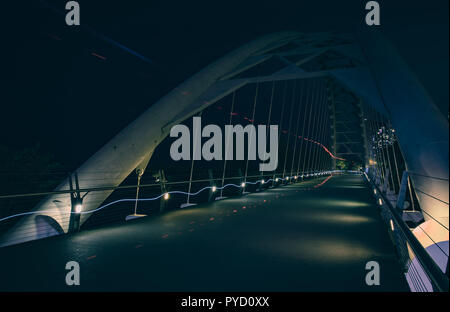 Crossing the Humber Bay bridge in Toronto, Canada - tourist attraction for modern architecture